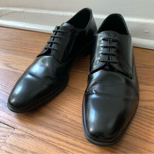 Prada Classic Black Men's Leather Dress Shoes 6 1/2